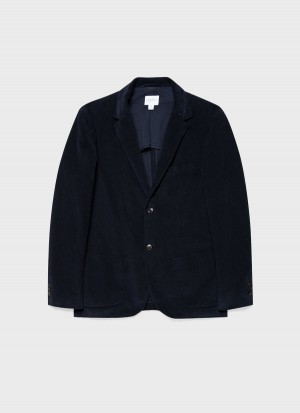 Navy Sunspel Corduroy Blazer | 12794-XYPD | USA