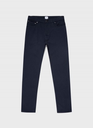 Navy Sunspel Cotton Drill 5 Pocket Trouser | 59472-ZAXI | USA