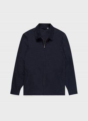 Navy Sunspel Cotton Harrington Jacket | 40638-IOLY | USA