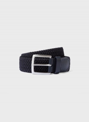 Navy Sunspel Elasticated Braided Belt | 17658-JLVD | USA