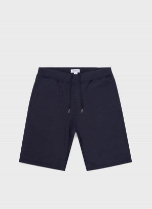 Navy Sunspel Loopback Shorts | 76832-RBZK | USA