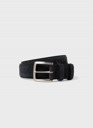 Navy Sunspel Suede Belt | 24697-UVQJ | USA