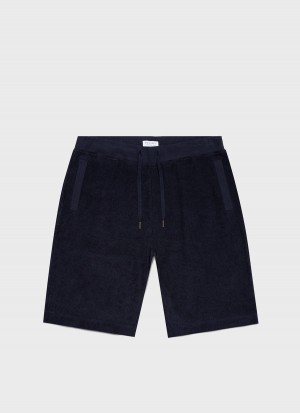 Navy Sunspel Towelling Shorts | 87523-UHWO | USA