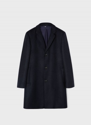 Navy Sunspel Wool Cashmere Overcoat | 07958-RIMD | USA