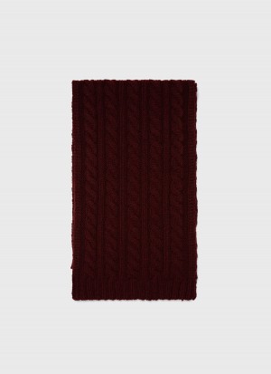 Red Sunspel Lambswool Cable Scarf | 08791-ZVIC | USA