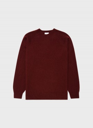 Red Sunspel Lambswool Crew Neck Jumper | 08167-ELHP | USA