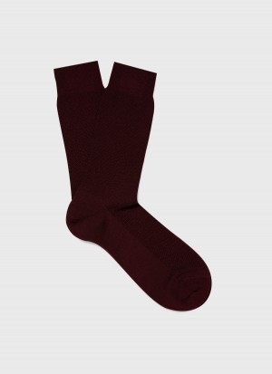 Red Sunspel Merino Wool Waffle Socks | 32716-XMGT | USA