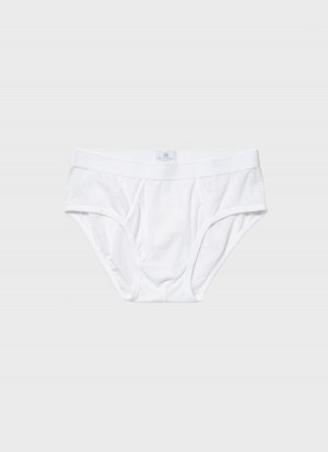 White Sunspel Cellular Cotton Briefs | 97835-TSER | USA