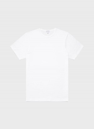 White Sunspel Classic T-shirt | 17392-CHKL | USA