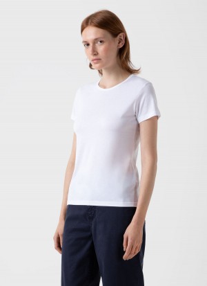 White Sunspel Classic T-shirt | 89045-HWMX | USA