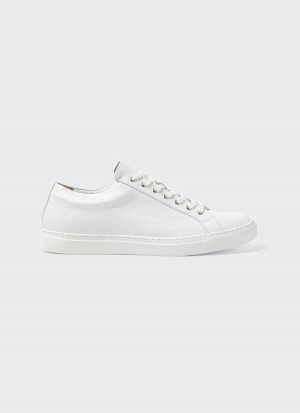 White Sunspel Leather Tennis Shoe | 35769-TPLZ | USA