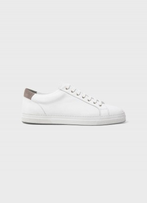 White Sunspel Leather Tennis Shoe | 36807-IBUT | USA