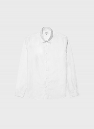 White Sunspel Lightweight Poplin Shirt | 26075-UPSR | USA