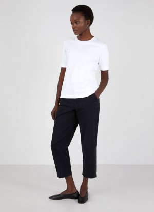 White Sunspel Mid Sleeve T-shirt | 79452-GRXY | USA