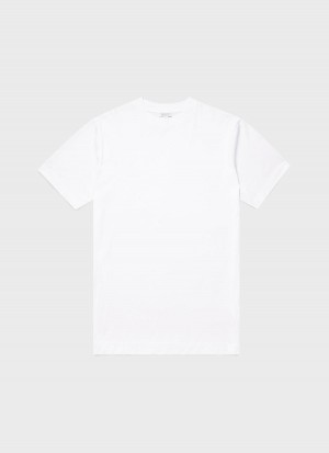 White Sunspel Mock Neck T-shirt | 16537-PSRT | USA