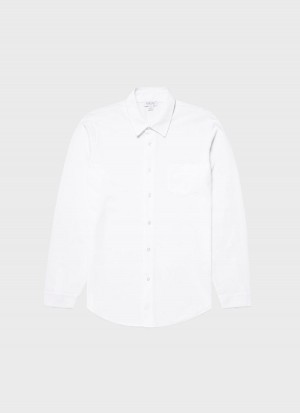 White Sunspel Piqué Shirt | 34106-LPRS | USA