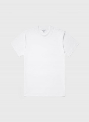 White Sunspel Relaxed Fit Heavyweight T-shirt | 02439-WZTO | USA