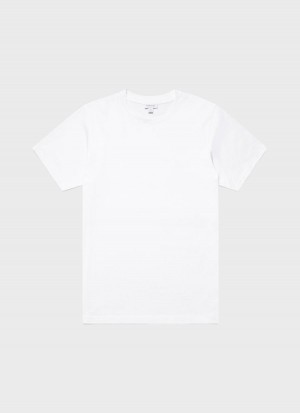 White Sunspel Riviera Midweight T-shirt | 25764-MWYL | USA