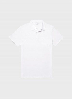 White Sunspel Sea Island Cotton Riviera Polo Shirt | 02679-PCDZ | USA