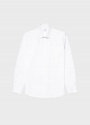 White Sunspel Sea Island Cotton Shirt | 90324-XUSH | USA