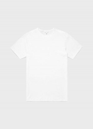 White Sunspel Sea Island Cotton T-shirt | 61245-KVWN | USA