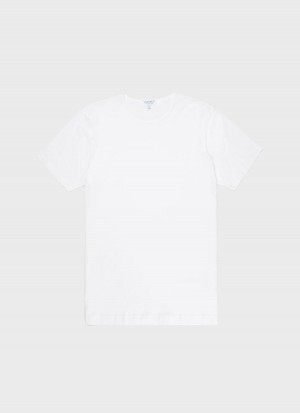 White Sunspel Superfine Cotton Underwear T-shirt | 06841-TZOV | USA