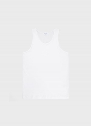 White Sunspel Superfine Cotton Underwear Vest | 48730-CMSH | USA