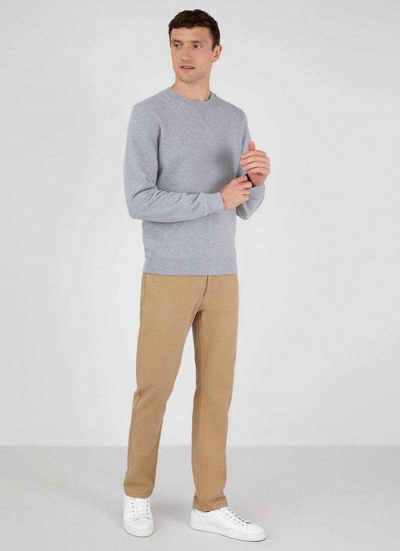 Beige Sunspel Cotton Drill 5 Pocket Trouser | 92186-XZOF | USA