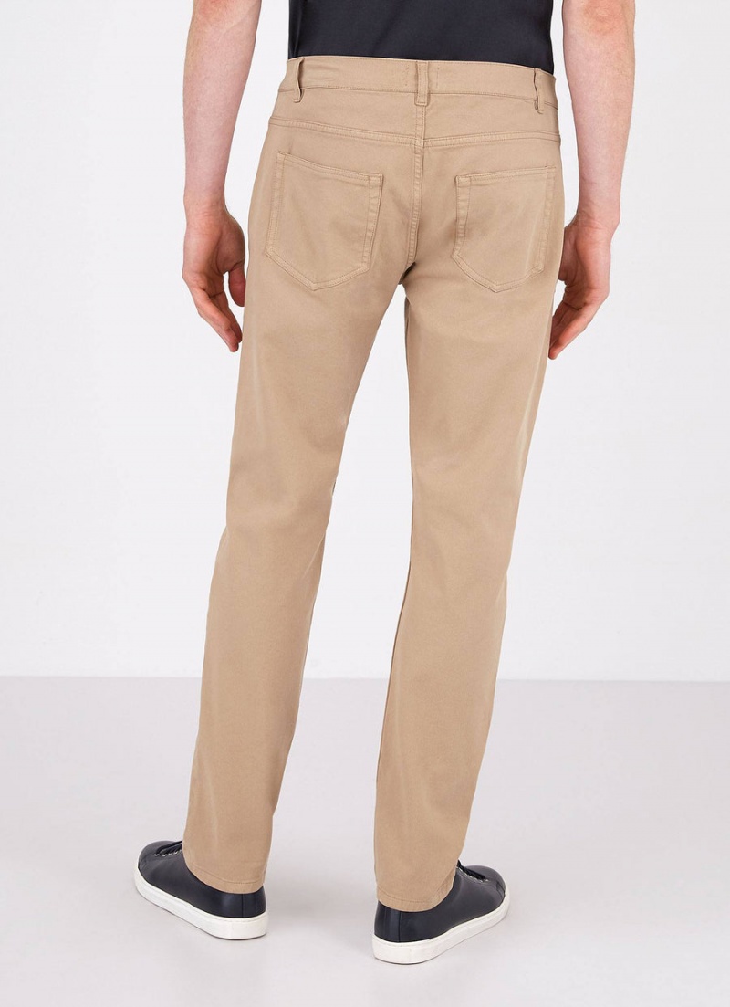 Beige Sunspel Cotton Drill 5 Pocket Trouser | 92186-XZOF | USA