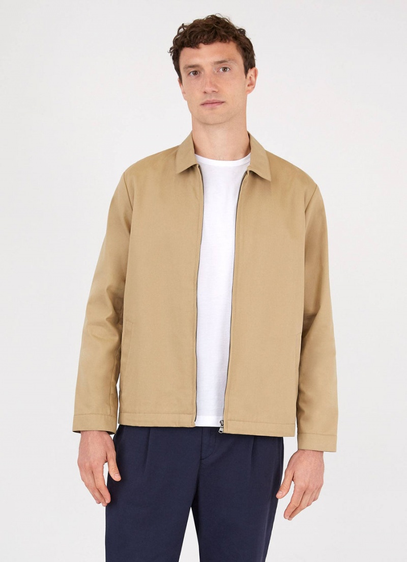 Beige Sunspel Cotton Harrington Jacket | 98314-VWPB | USA