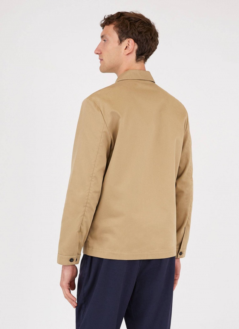 Beige Sunspel Cotton Harrington Jacket | 98314-VWPB | USA