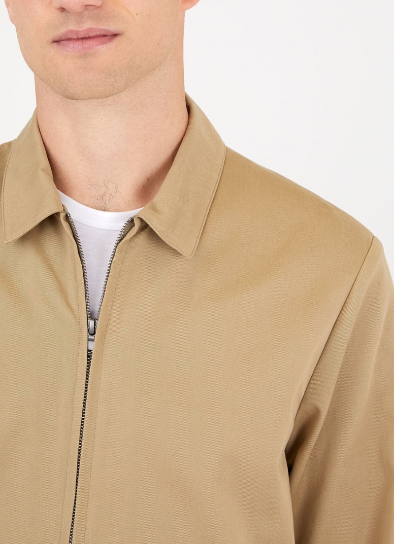 Beige Sunspel Cotton Harrington Jacket | 98314-VWPB | USA