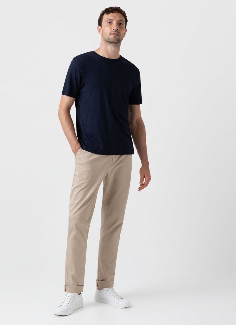 Beige Sunspel Regular Fit Stretch Chino | 32594-HDLE | USA