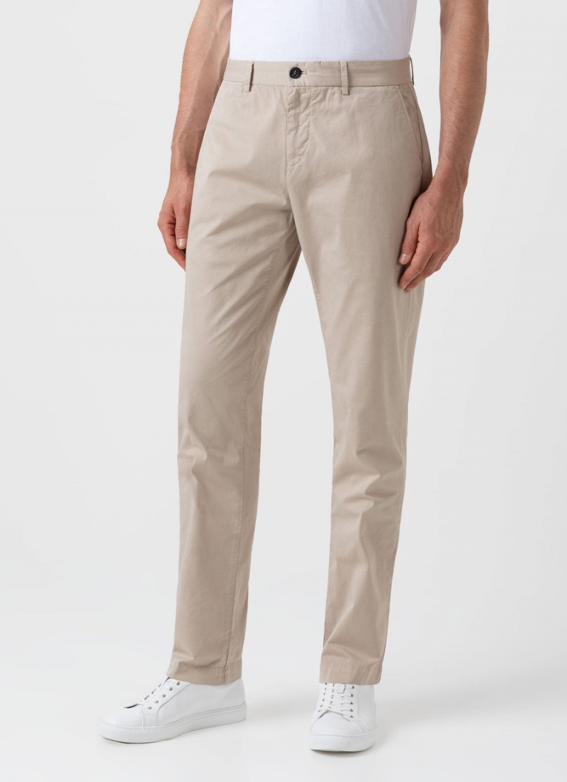 Beige Sunspel Regular Fit Stretch Chino | 32594-HDLE | USA