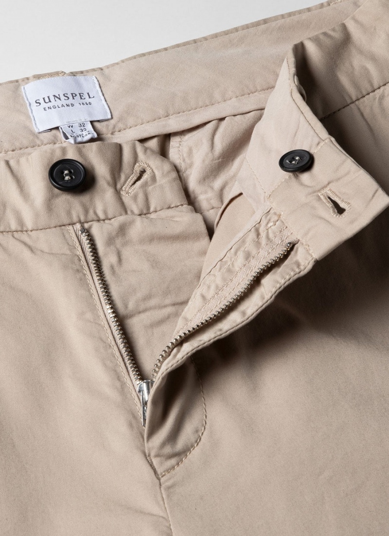 Beige Sunspel Regular Fit Stretch Chino | 32594-HDLE | USA