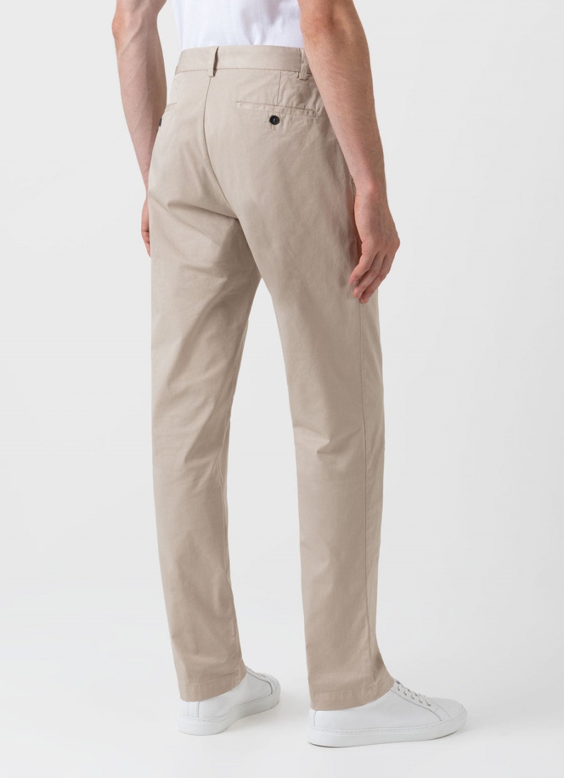 Beige Sunspel Regular Fit Stretch Chino | 32594-HDLE | USA