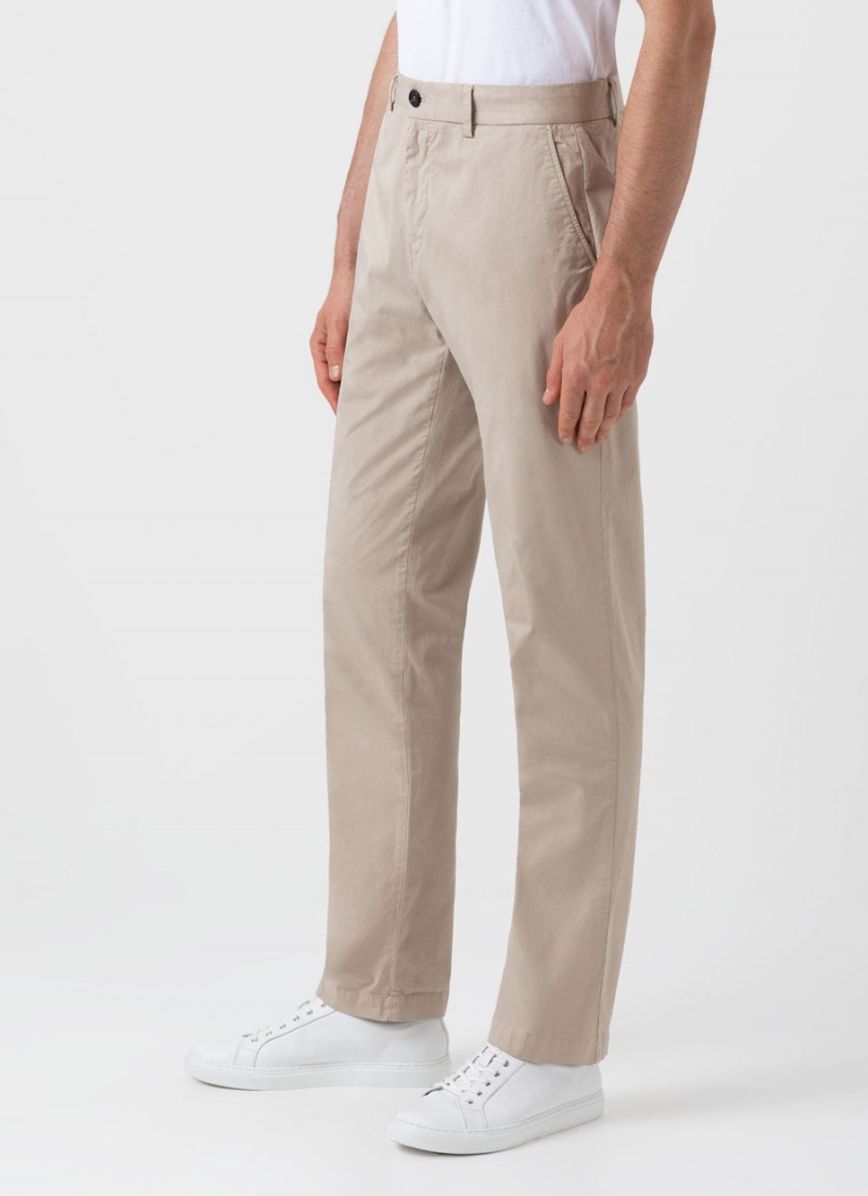 Beige Sunspel Regular Fit Stretch Chino | 32594-HDLE | USA