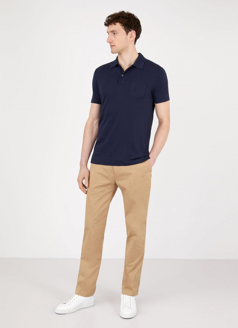 Beige Sunspel Regular Fit Stretch Chino | 98540-KRWH | USA