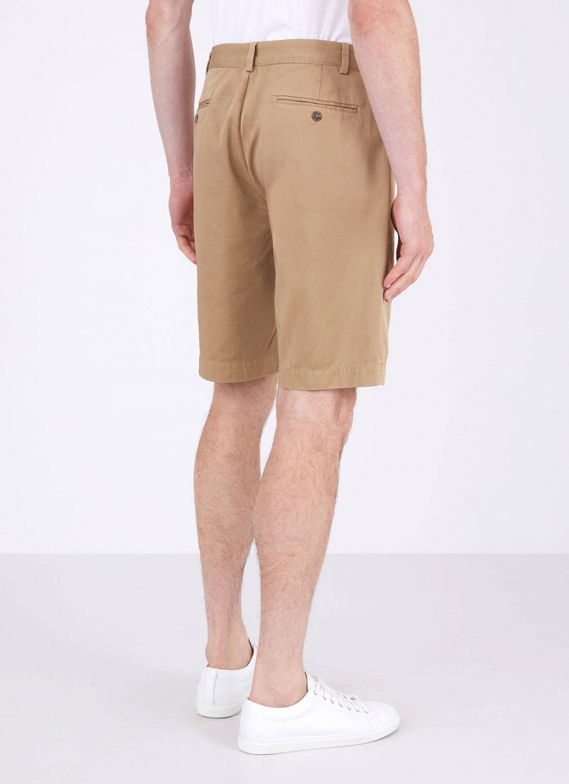 Beige Sunspel Stretch Cotton Twill Chino Shorts | 92375-MPEU | USA