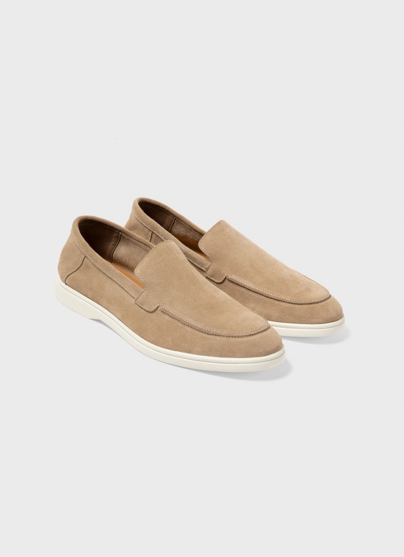 Beige Sunspel Suede Loafer | 71649-DAZW | USA