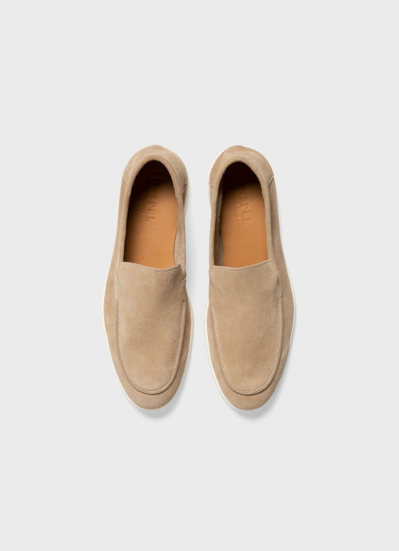 Beige Sunspel Suede Loafer | 71649-DAZW | USA