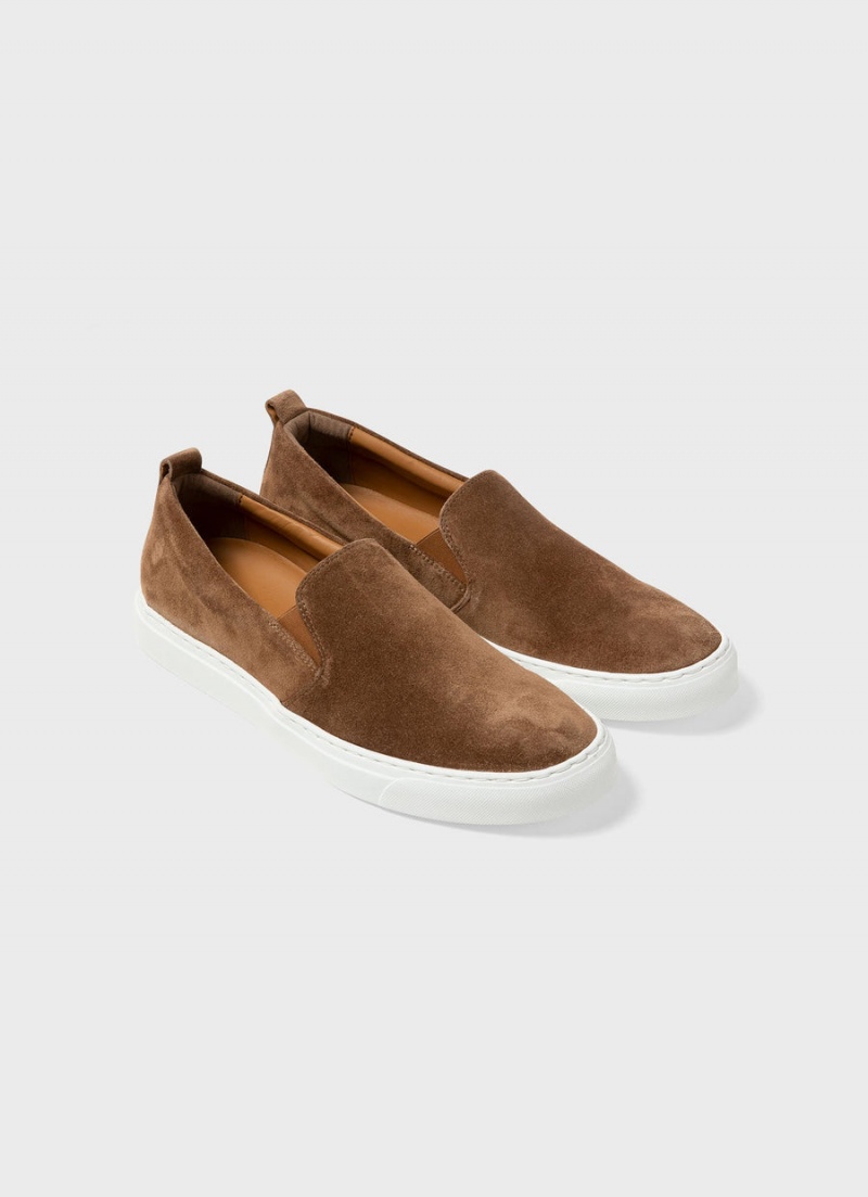 Beige Sunspel Suede Slip on Trainer | 43120-JPBR | USA