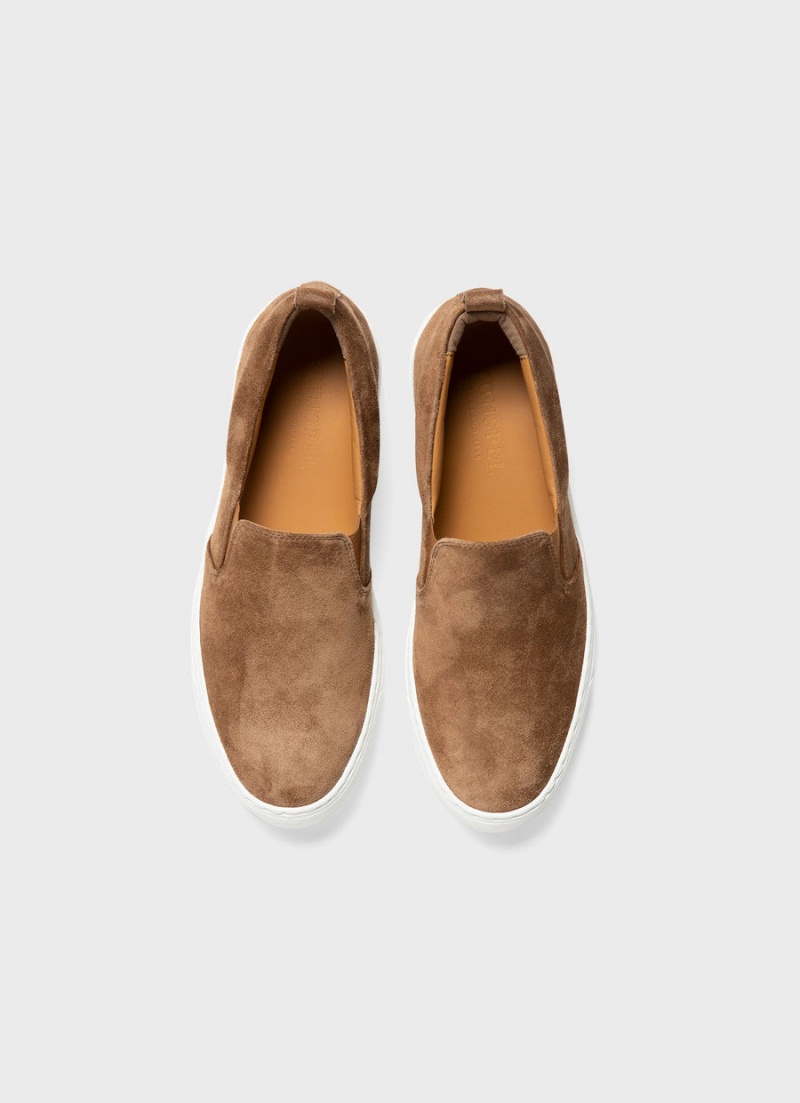 Beige Sunspel Suede Slip on Trainer | 43120-JPBR | USA