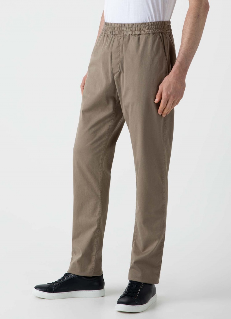 Beige Sunspel Twill Drawstring Trouser | 90518-QTWG | USA