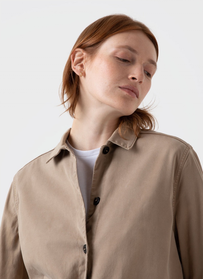 Beige Sunspel Twin Pocket Jacket | 67125-WNVK | USA