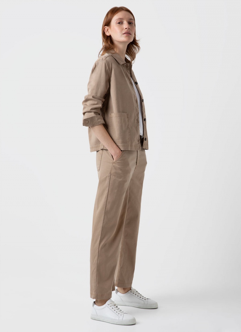 Beige Sunspel Twin Pocket Jacket | 67125-WNVK | USA