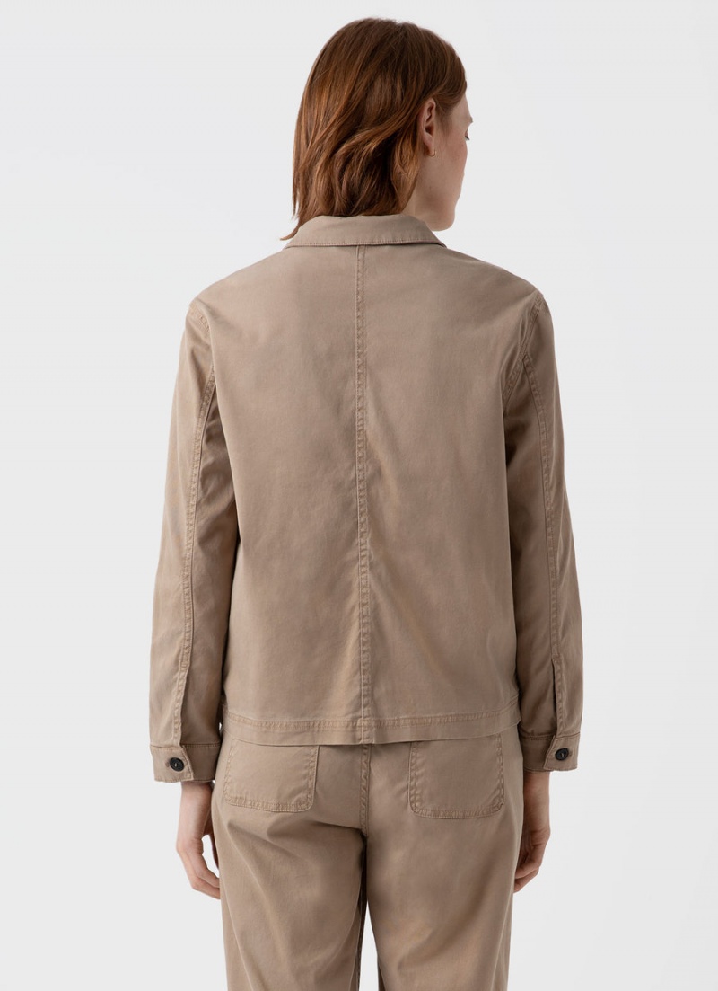 Beige Sunspel Twin Pocket Jacket | 67125-WNVK | USA