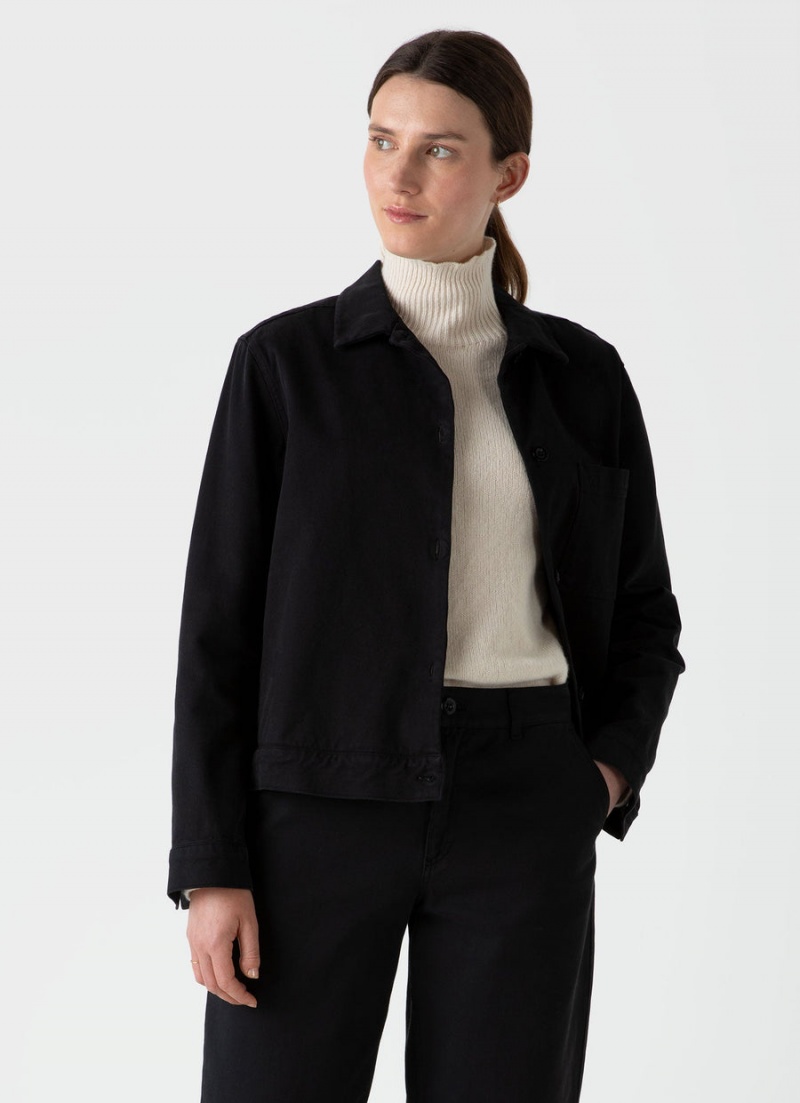 Black Sunspel Chore Jacket | 83962-CQZK | USA