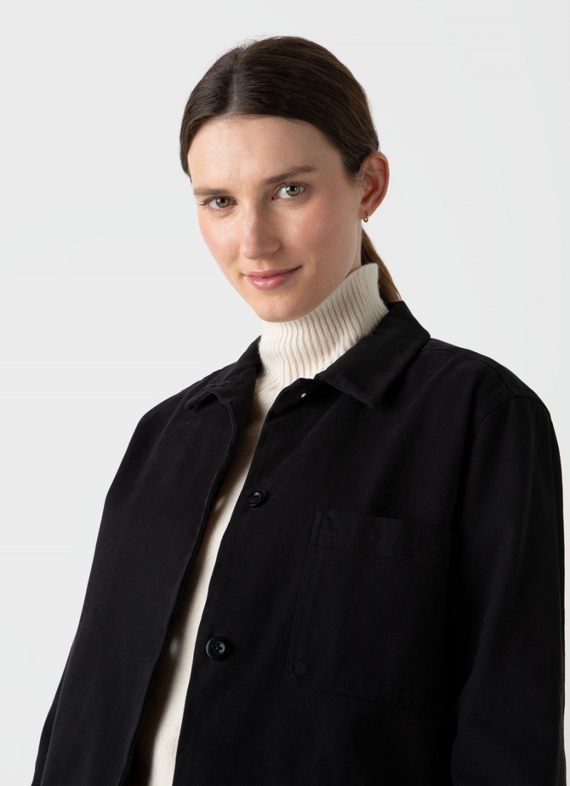 Black Sunspel Chore Jacket | 83962-CQZK | USA