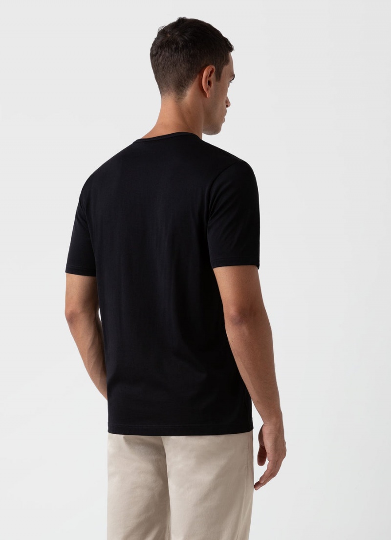 Black Sunspel Classic T-shirt | 10736-XQFY | USA